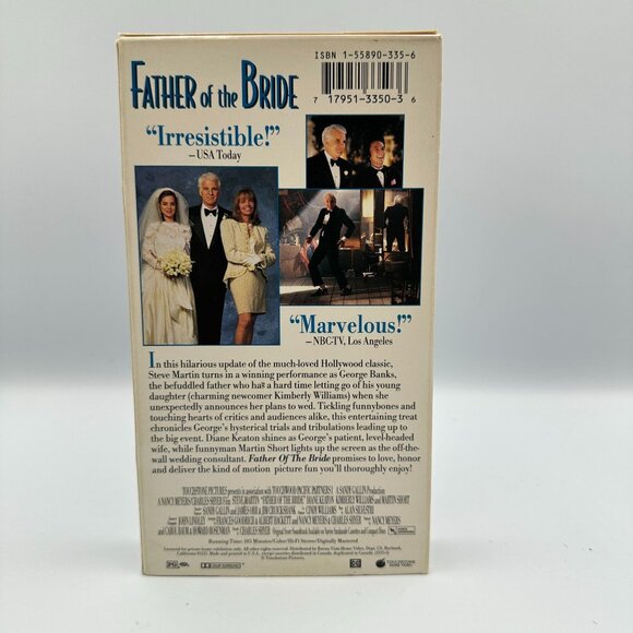 Father Of The Bride VHS Steve Martin Diane Keaton Martin Short 1992 Comedy - Picture 2 of 3